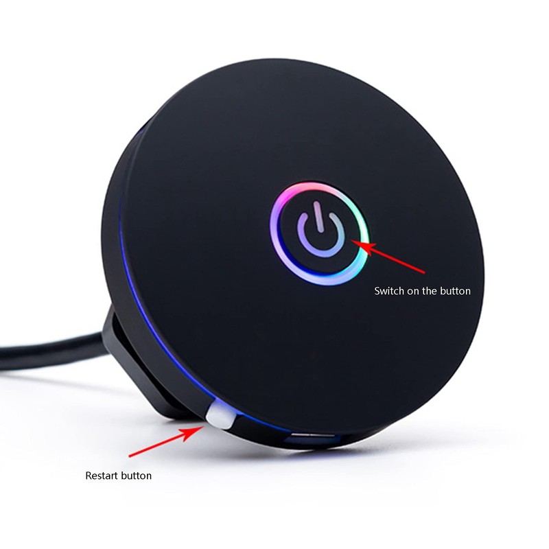 Pvczool Computer Switch RGB Lighting Effect External Host Power Switch