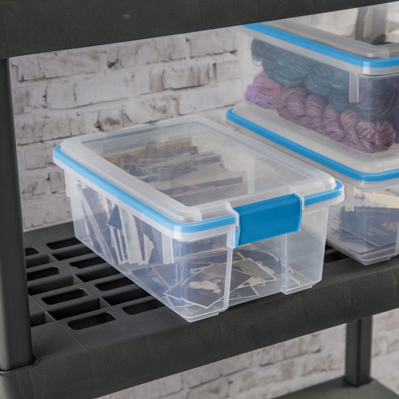 Sterilite 12 Qt Gasket Box, Stackable Storage Bin with Latching