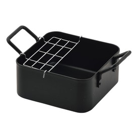 Pearl Metal HC-803 Tempura Pot, 6.3 x 6.3 inches (16 x 16 cm), Square, Induction Compatible, Iron, Compact