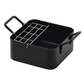 Pearl Metal HC-803 Tempura Pot, 6.3 x 6.3 inches (16 x 16 cm), Square, Induction Compatible, Iron, Compact