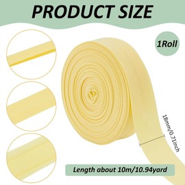BENECREAT 10 m Einfach Gefaltetes Schrägband 18mm Gelbes Quiltband Saumband Für Schürze Mantel Kunsthandwerk Nähzubehör Bekleidungszubehör