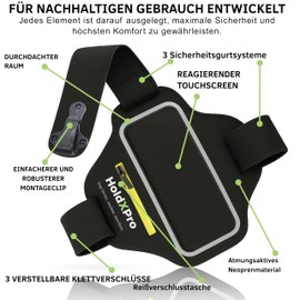HoldXPro Beintasche Motorrad Herren – Gürteltasche mit Handyhalterung, Beinrucksack Klein & Sicher für Motorradfahrer, Schwarz, Wasserdicht.