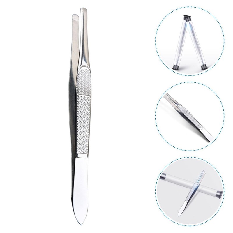 FOMIYES Ergonomic Stainless Steel Tweezers for Women's Facial Hair Removal