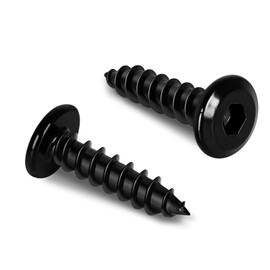 M3 x 6mm Flat Head Socket Cap Self Tapping Screws, Countersunk Wood Screws, 304 Stainless Steel 18-8, Allen Hex Drive, Black Finish, 100 PCS