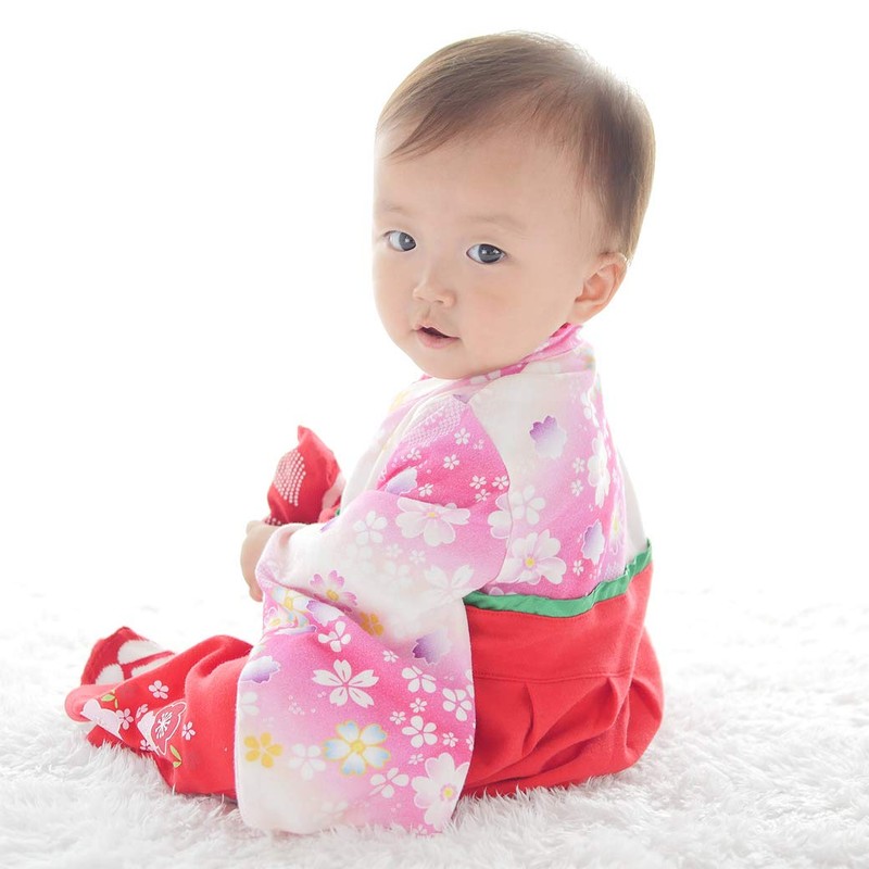 Aenak Hakama Romper, Full Then, Girls' Hakama, Floral Pattern, Hinamatsuri,