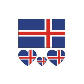 ZPDNURZL 10 Sheets Iceland Flag Tattoos Stickers 40 Pcs Waterproof Sweat Sports National Flag Removable Fake Tattoos