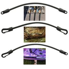 pack of 3 — Gunwale/Deck Mount Retractable Rod Tie-Down, Fishing Stretch Rod Tamer Straps Pole Holder Deck Mount Connector, Lashing Straps Shock Cord Hook Kayak Bungee Cord Camping,Marine Nautical Use