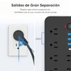 LUKITO Multicontacto Regleta 12 En1, Extensión Eléctrica con Protección contra