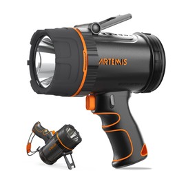 GOODSMANN LED Rechargeable Marine Spotlight 2000 Lumen Handheld Spot Light Waterproof Searchlight Portable Boat Flashlight for with Switch Lock and USB Cable for Outdoor Fishing Hiking Hunting