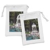 Lunarable Landscape Fabric Pouch Set of 2, Gazebo by the