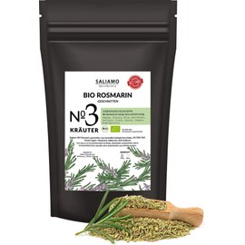 250 g Organic Rosemary Dried, Intense Aroma, Also as Rosemary Tea, Pizza and Noodle Sauce Spice, Mediterranean Spice Saliamo