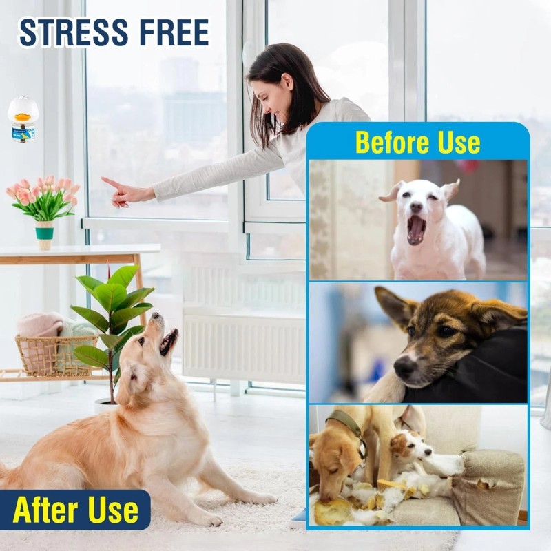 DUNKHADEN Dog Calming Pheromone Diffuser for Relief Anxiety, Reducing Barking,