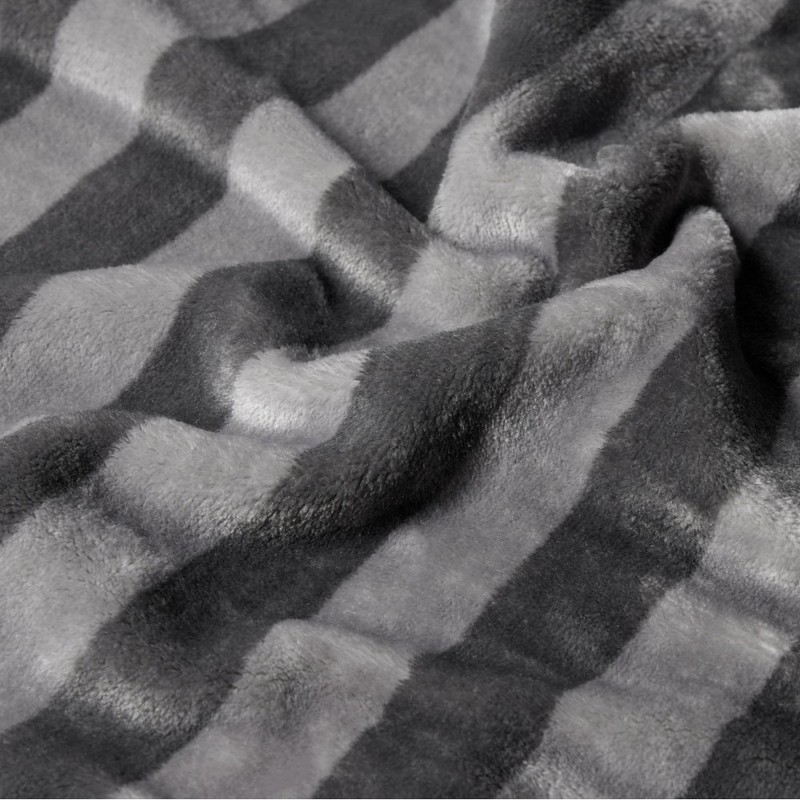 JAJU [JAJU] Stripe Microfiber Blanket 80X130cm 2pcs Grey