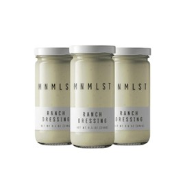 MNMLST Ranch Dressing, Gluten Free Creamy Salad Dressing w/Expeller-Pressed Grapeseed Oil & More, Ranch Seasoning Dipping Sauce for Vegetables, Wings, Pizza, Family Salad Favorite, 8.5 oz (Pack of 3)