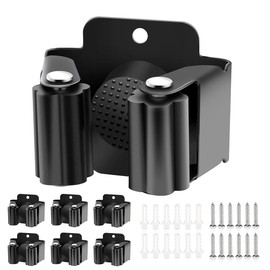 Verdenu 6 Pcs Mop and Broom Holder Wall Mounted, Mop Hanger Kit with Screws, Garden Tool Organizer for Kitchen, Home, Bathroom, Garage