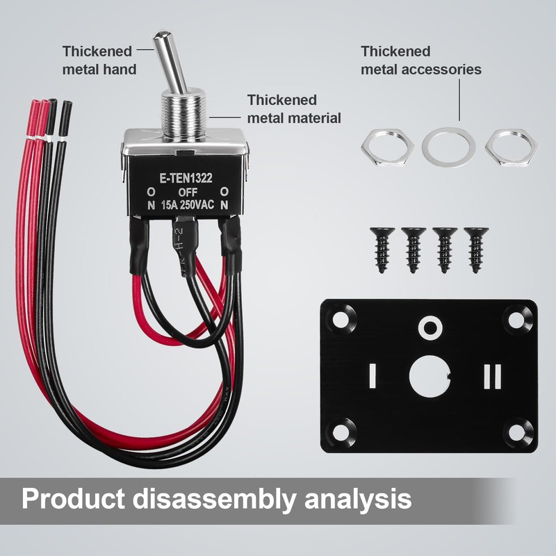 GUETNEU Button Switch Rocker Switch Toggle Switch Six Pin Three