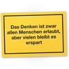DankeDir! Denken Allen Menschen erlaubt - Schild Spruch Türschild Geschenkidee