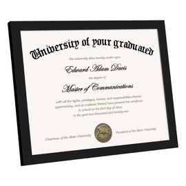 upsimples Certificate Frame with High Definition Glass, 8.5 by 11 Picture Diploma Document Frames for Wall and Tabletop, Black 5 Pack
