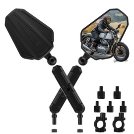 GEVINFA Upgraded Universal Motorcycle Mirror,Upgrade Ball-Head ATV Rear View Mirror No Vibration & Wobble With 8/10MM Screw and 7/8" Handlebar Aluminum Mount Compatible with ATV Dirt Bike and More