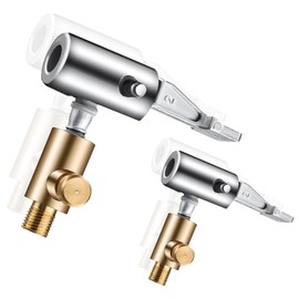 Jitrendo 2 Pcs Gold and Silver Air Chuck,Car Air Pump Connector,Lock Inflate Locking Air Chuck,Metal Lock On Air Chuck Tire Inflator Hose Adapter,Suitable for Most Car Models