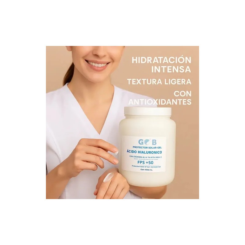 Protector Solar Ácido Hialurónico Gel Ozonizado 50 1 Lt Sunscreen