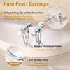 Suplight 8mm Pearl Earrings for Women 925 Sterling Silver Non