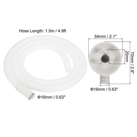 PATIKIL 4.9ft Air Condition Drain Hose Kit Mini Split Window AC Unit Dishwasher Universal Drain Connector Hose White