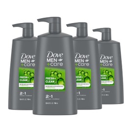 DOVE MEN + CARE 2-in-1 Shampoo and Conditioner Fresh and Clean 4 Count Nourishes and Invigorates Helps Strengthen Hair 25.4 oz