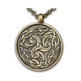 Baldur Jewelry - Celtic Triple Spiral Viking Dragon Wyrm Snake Triskelion Infinity Endless Cycle Triskele Mens Necklace Pendant Charm Jewelry With Chain