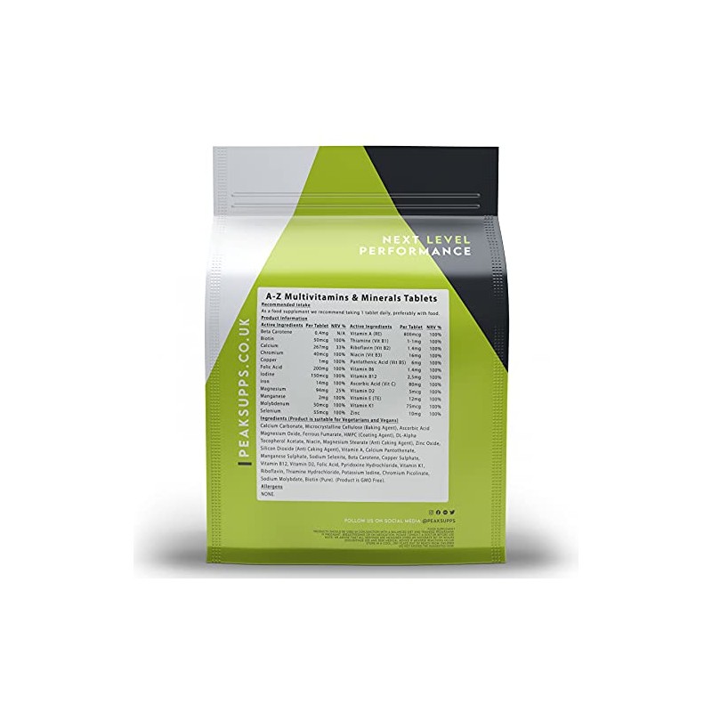 A-Z Multivitamin Tablets | 24 Active Ingredient Complex | Vegan