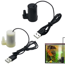 Aquarium Pump, 2 Pieces, Air Pump, Submersible Pump, Small, USB Aquarium Oxygen Pump, Quiet Design, Waterproof, Compact, Easy to Carry, Perfect for Circulating Aquariums