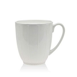 Coffee Mugs for Hot Beverages Like Hot Chocolate, Tea, Espressos, Cappacino, Latte -Music Embossed White - 14 oz
