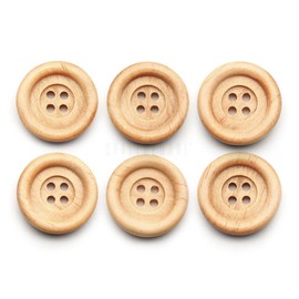 CRAFTMEMORE Wooden Buttons 4 Holes Round Wood Button for Garment Sewing DIY Crafts B739 (15mm, 12pcs)