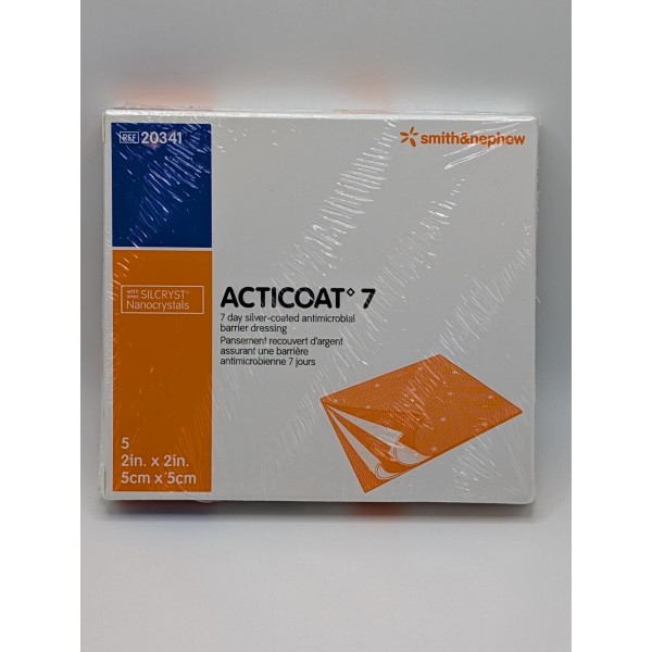 Acticoat Smith&Nephew Acticoat 7 Silver Antimicrobial Barrier Dressing 2" x