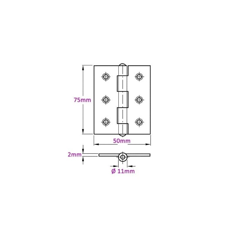 Door Hinge 3" 75mm Ball Bearing Hinges Satin Chrome Suit