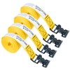 4Pk 1" x 6ft Lashing Strap with Alligator Thumb Buckle