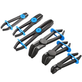 ATPEAM Hose Clamp Pliers Pinch Off Pliers Set 6 PCS Plastic Fuel Line Clamp Pliers Set for Fuel Hoses, Gas Lines Brake Hoses, Radiator Hoses, Coolant Hoses (3pcs Straight + 3pcs 90° Angled)