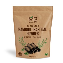 MB Herbals Activated Charcoal Powder 100 Gram / 3.5 oz | Food Grade Bamboo Charcoal Powder | Deep Cleanses & Detoxifies Skin & Hair | Ingredient for ToothPowder