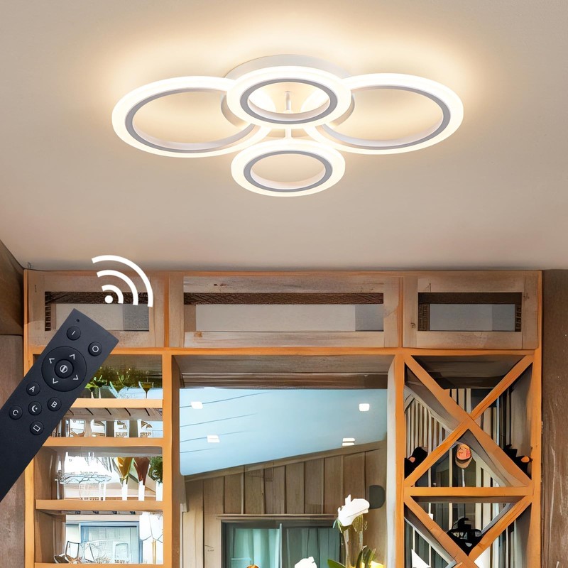 Shine LUEST 34W LED Ceiling Light with Remote, 3000-6000K Dimmable