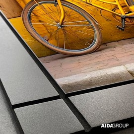 CUADRO DECORATIVO DE MADERA PAISAJE PARED BICICLETA AMARILLA