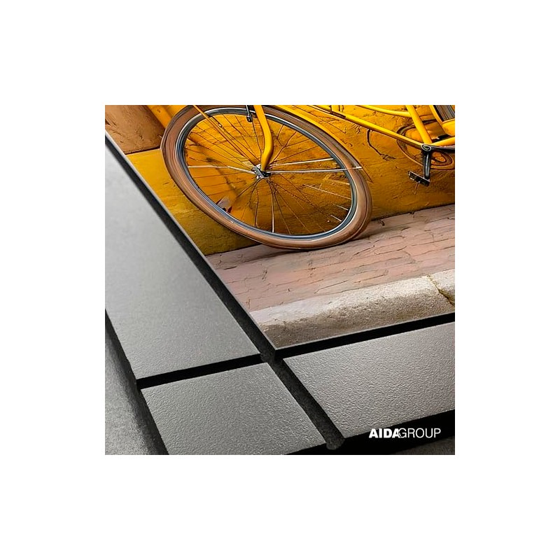 CUADRO DECORATIVO DE MADERA PAISAJE PARED BICICLETA AMARILLA