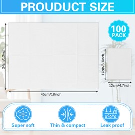 Threlaco 100pcs Disposable Changing Liner 2-ply Baby Changing Station Pad Disposable Changing Pads Diaper Changing Mat Portable Sanitary Liner Refills for Commercial Restrooms (White)