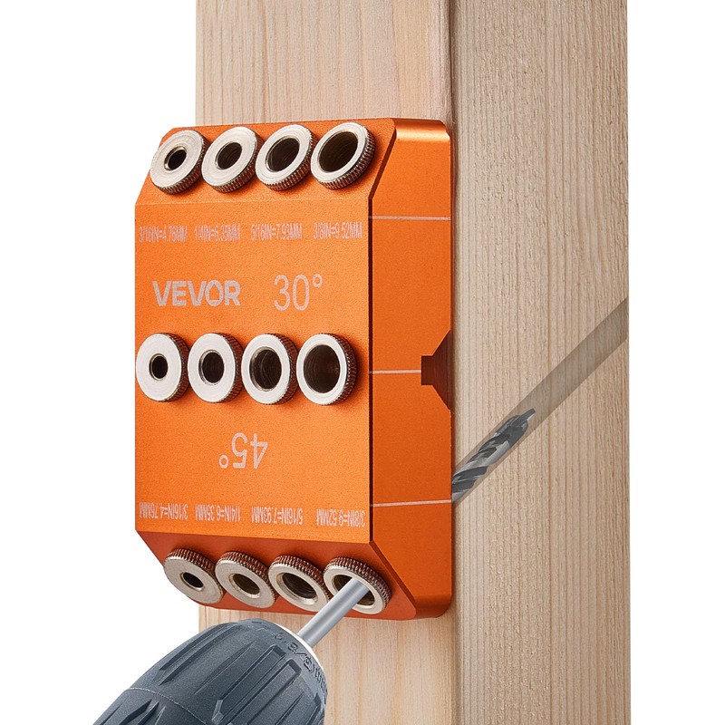 VEVOR Guida di Foratura, Angolo di 30/45/90 Gradi, 4 Misure,