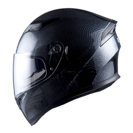 1STorm Motorcycle Street Bike Dual Visor/Sun Visor Full Face Helmet Mechanic Carbon Fiber Black, Size Large (57-58 CM,22.4/22.8 Inch)