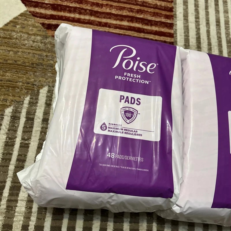 Poise Incontinence Pads for Women, 5 Drop, Maximum Absorbency, 96
