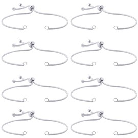 SUNNYCLUE 8 Pieces in 1 Box, 9.1 inches (23 cm), 304 Stainless Steel Slider Bracelet, Adjustable Bracelet, Silver Ring, Bracelet Parts, Silver Chain, Bracelet, Bracelet, Kit, Slider Chain,