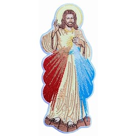 Jesus Christ Patch (5 Inch) Embroidered Iron-on/Sew-on Badge Catholic Church Symbol Christian Emblem Saint Religious Pilgrimage Gift Patches