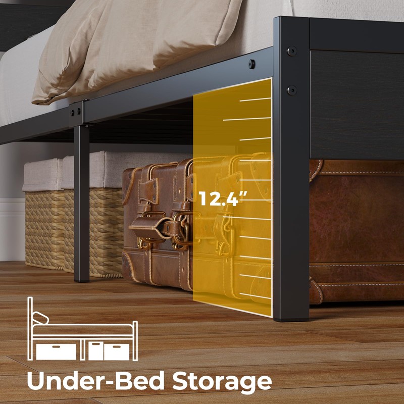 Rolanstar Bed Frame Full Size with USB Charging Station, LED