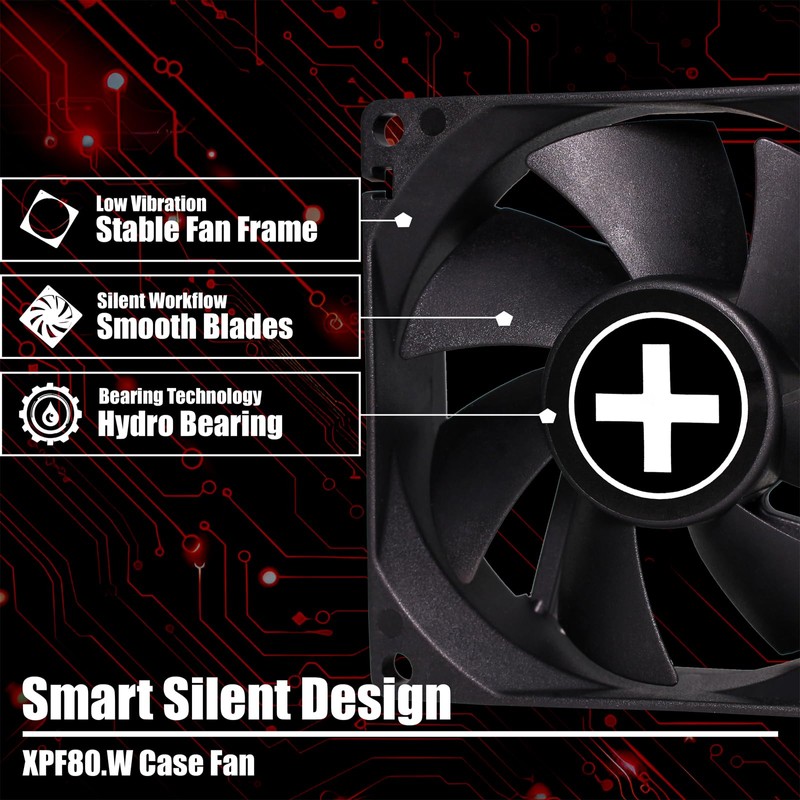 Xilence XPF80.W 80 mm Quiet Case Fan, Small 3PIN, 4PIN