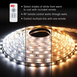 Armacost Lighting Tunable White LED Strip Lights 16ft with Remote Control 2700K to 5000K